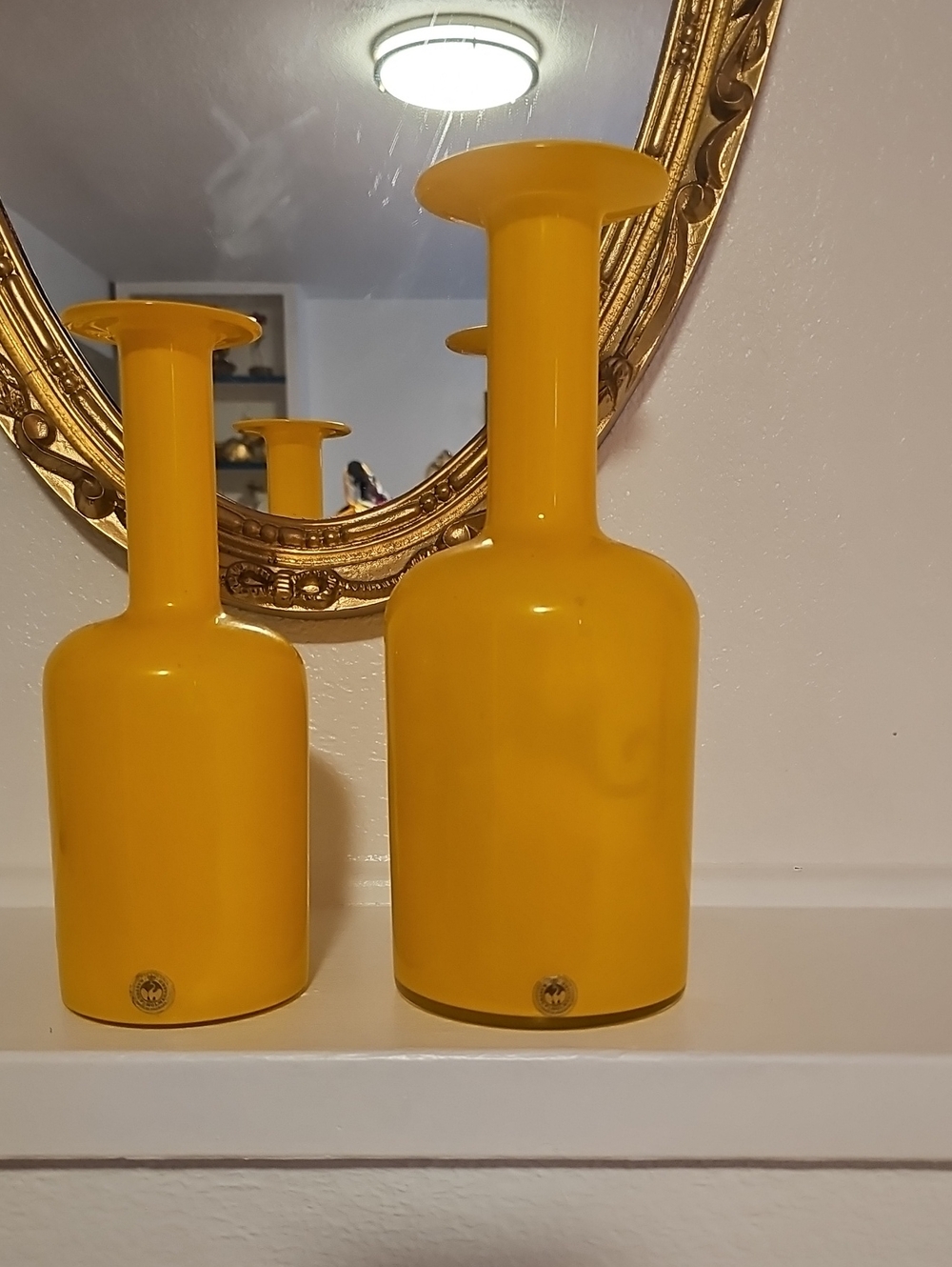 ●●KASTRUP-HOLMEGAARD BY PER LUTKEN 10' AND 8' VASES EUC●●